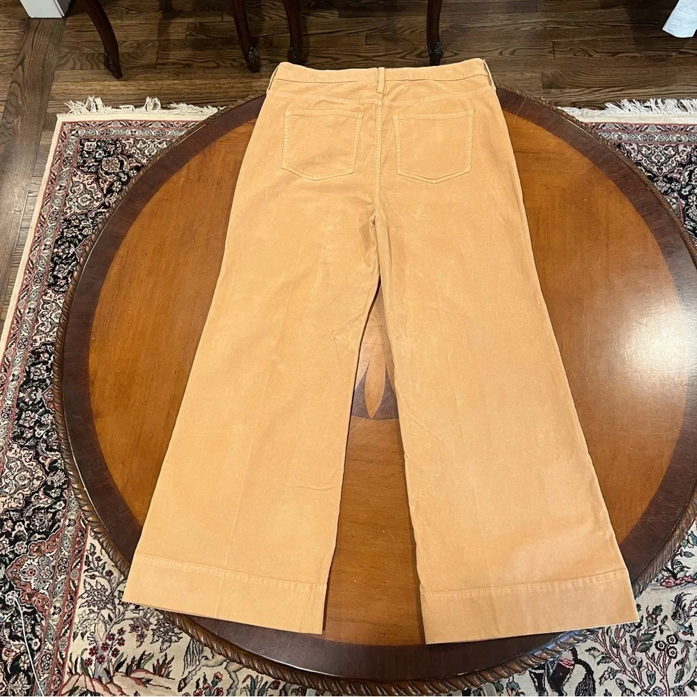 NEW J.Crew Wide Leg‎ Corduroy Trouser Sand Castle 34 Tan High-Rise Slim Fit